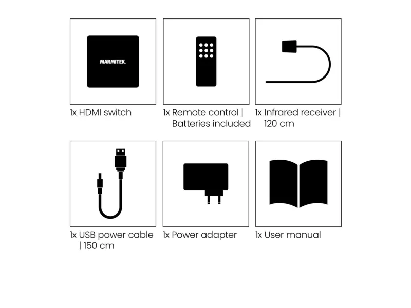 Marmitek Connect 350 UHD 2.0, HDMI, 2.0b, Sort, 2160p, 18 Gbit/sek., 600 Mhz