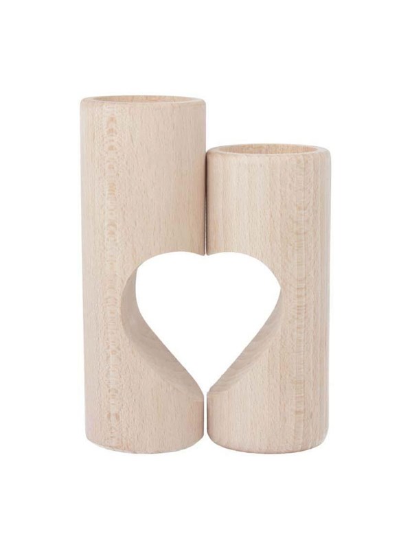 Playwood Wooden Tealight Holder Heart 2pcs.