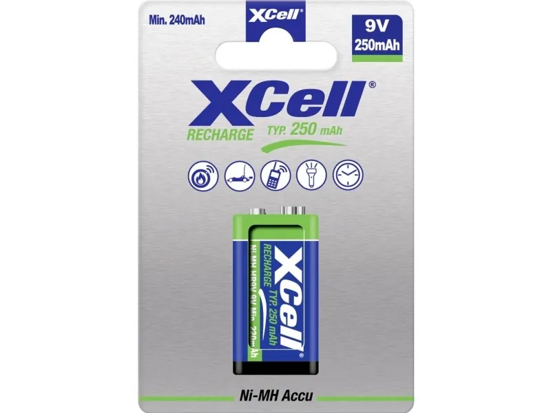 9 V blokkbatteri XCell NiMH 8,4 V 250 1 stk