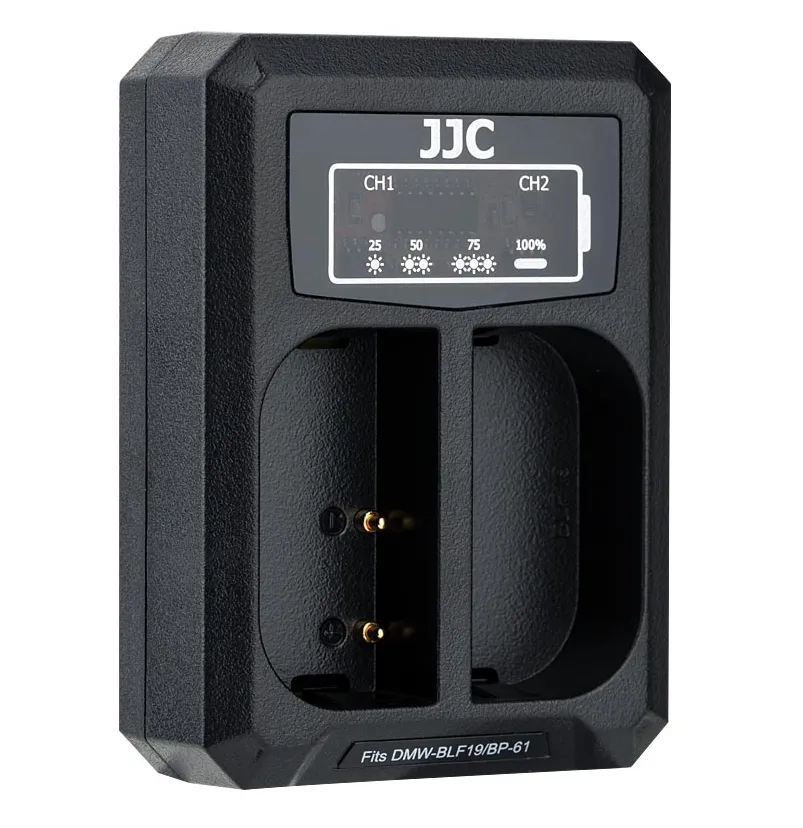 JJC kameralader JJC DCH-BLF19E to-kanals lader for DMW-BLF19E batterier