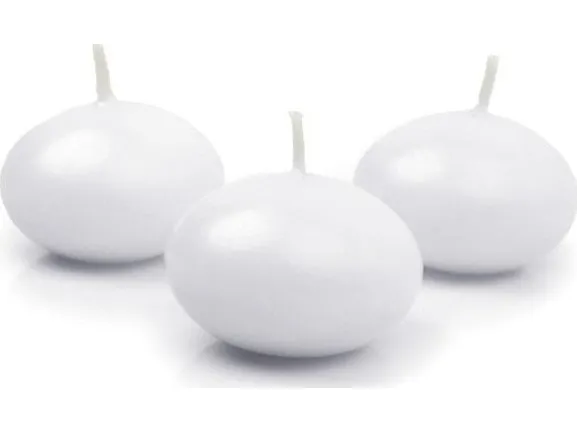 Floating Disk-lysestake hvit 5 cm 10 stk