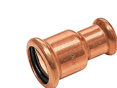 reduktionsmuffe 42x35mm - 42x35 mm med 2 muffer. Cu press. M og V bakker