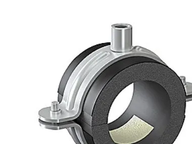 ISOCLAMP 010x19 mm - rørholder, galvanisert HD-bøyle, M8/M10, -45 til +105 grader