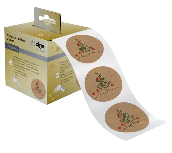 Sigel CS123, Beige, Grønn, Rød, Julaften, Gutt/Jente, 47 mm, 47 mm, 200 stykker