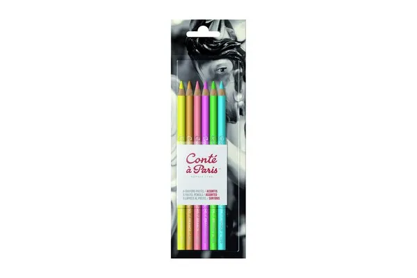 Blister X6 pastellfargede blyanter Bright Hues