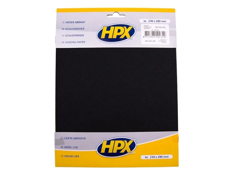 HPX sandpapir sæt 1 stk p80, 2 stk. p120 og 1 stk p180
