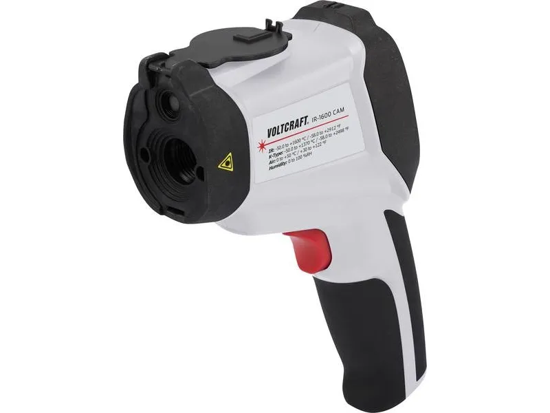 VOLTCRAFT IR-1600 CAM, Infrarødt miljøtermometer, Svart, Panne, Knapper, °C, -50 - 1600 °C