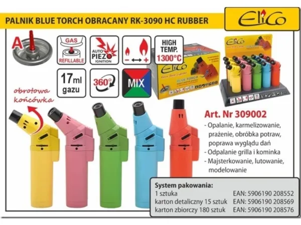 Weldline Blue Torch RK-3090 HC5 roterbar blålommelykt med gummihus