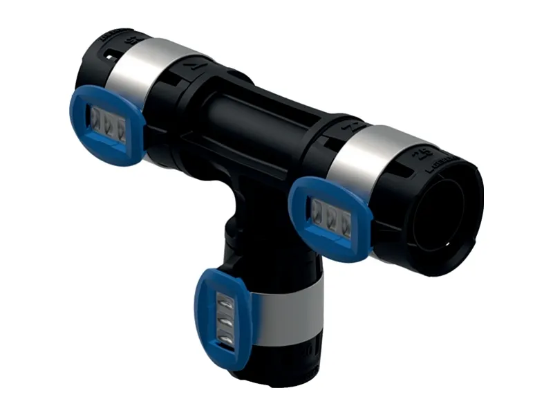 Geberit FlowFit T-stykke reduceret: Materiale=PPSU, d=63mm, d1=32mm, d2=63mm