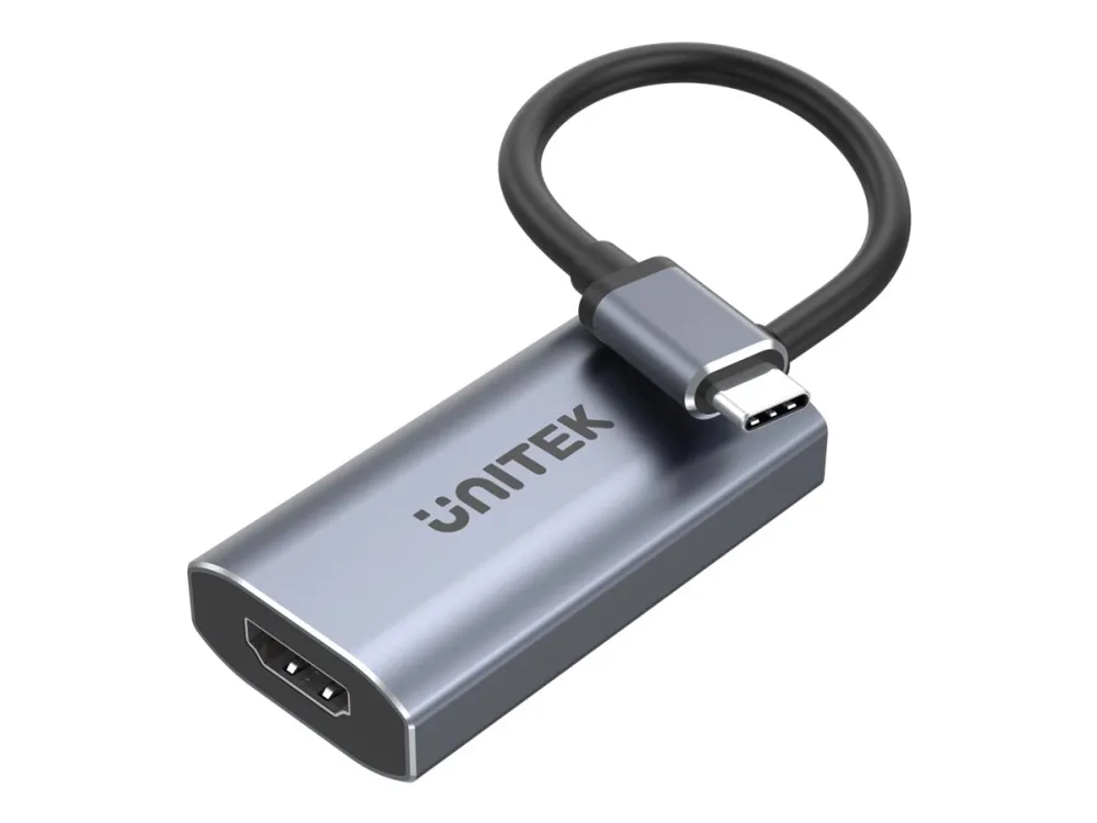 Unitek V1414A - Video adapter - USB-C hann til HDMI hunn - 15 cm - romgrå - 8K 60Hz støtte