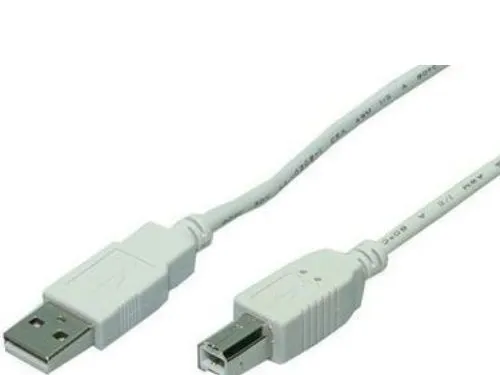 LogiLink CU0009, 5 m, USB A, USB B, USB 2.0, Hankjønn/hankjønn, Hvit