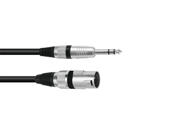 Omnitronic 3022075E, XLR (3-pin), Hankjønn, 6.35mm, Hankjønn, 0,2 m, Svart