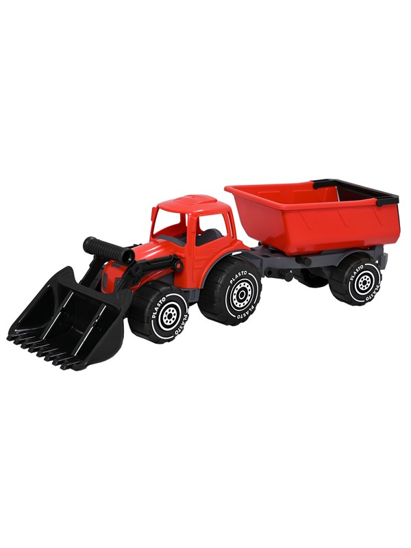 Plasto  Tractor with frontloader & trailer 56.5 cm