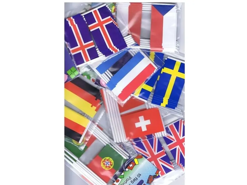 Udenlandske kageflag, 100 stk