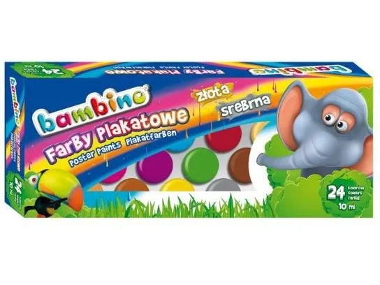 Plakatmaling 24 farger, 10 ml, Bambino, MAJEWSKI