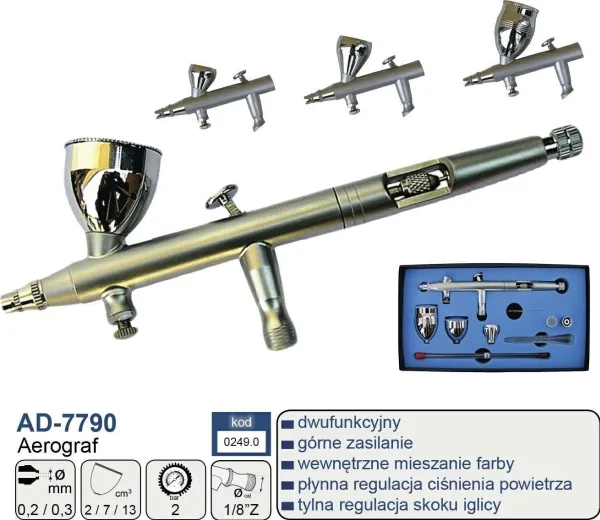 Adler sprøytepistol 0,2 mm + 0,3 mm AD-7790