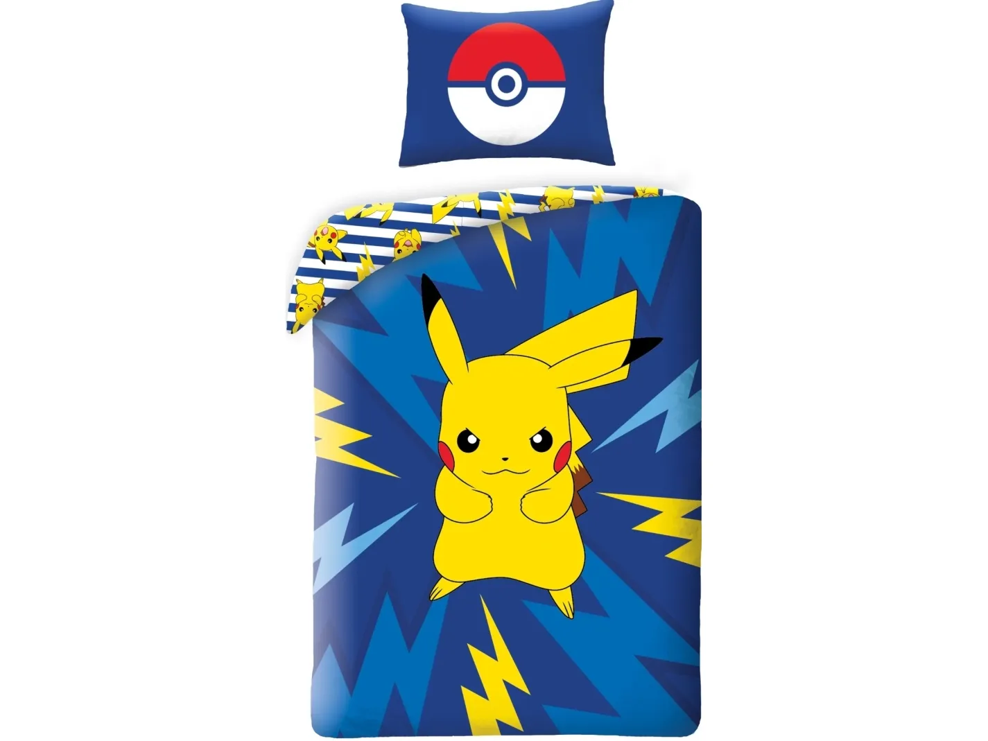 Pokemon Pikachu Sengetøj 140 x 200 cm - 100 procent bomuld
