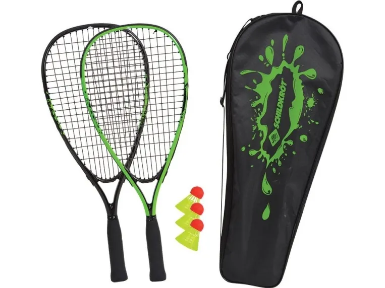 SCHILDKRÖT Speed badmintonsett, svart/grønn 2 racketer, lengde 545 mm, vekt 165 g - 1 stk (970905)