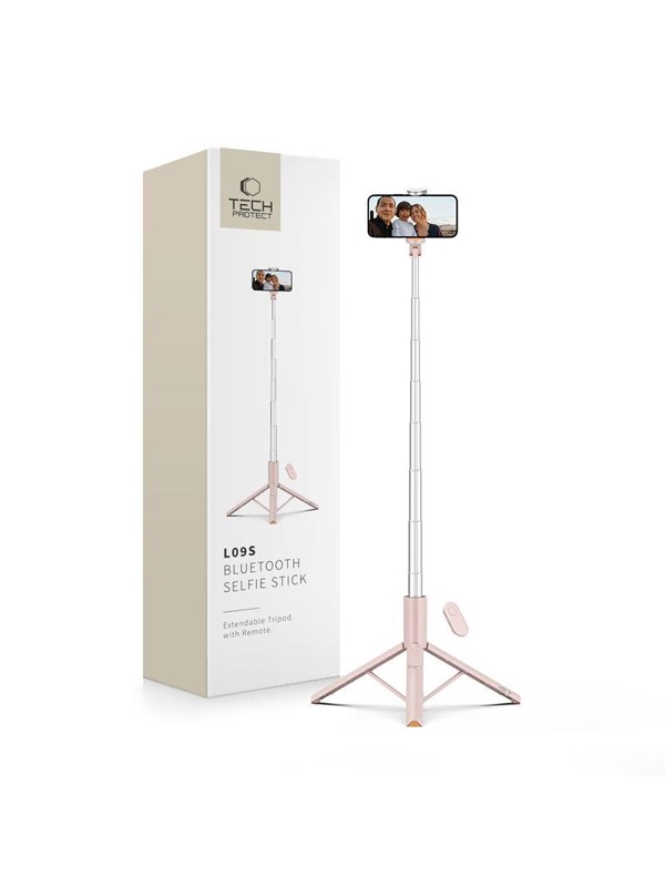 Tech-Protect Selfie Stick  L09S with Tripod - Pink
