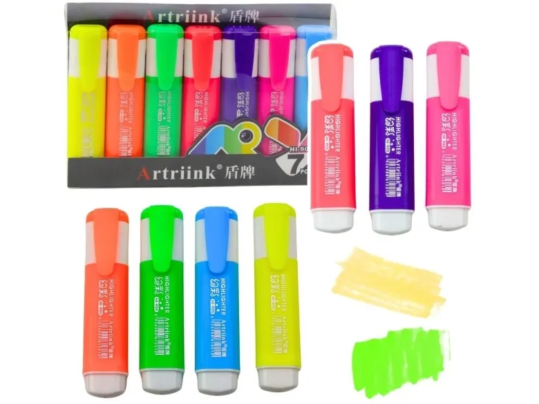 Lean marker/utheverker i neonfarger, 7 stk