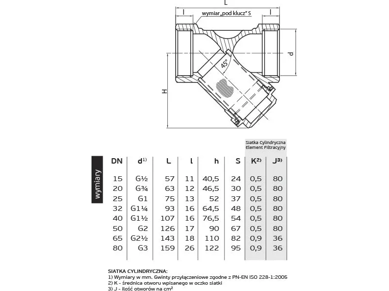 Perfexim Oblique mesh-filter for vann 1 (03-060-0250-000)