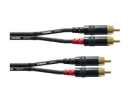 Cordial 2x RCA hann til 2x RCA hann kabel 1,5 m