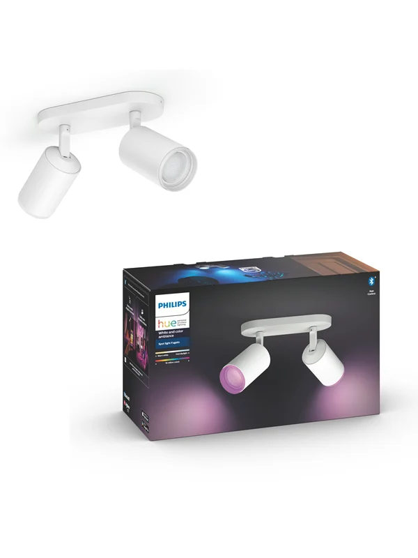 Philips Hue Fugato Plate/Spiral 2x5.7W Spots - Hvit