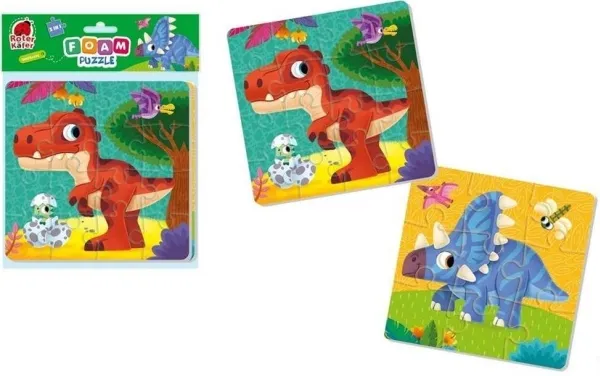 Magnetisk skum-puslespill 2-i-1 Dinosaurer RK6050-06