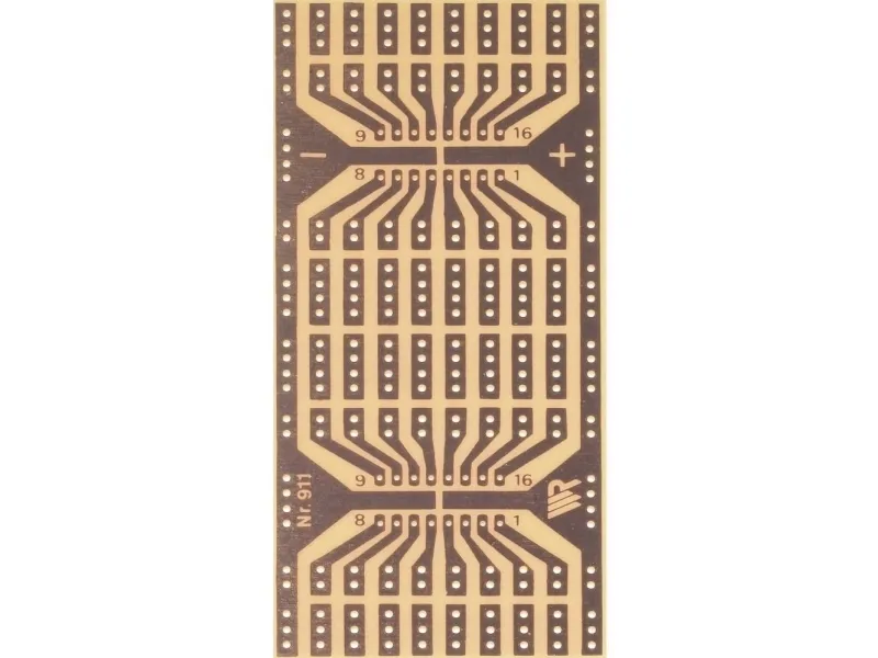 Rademacher WR-Typ 911 kretskort for eksperimenter hardt papir (L x B) 11 x 8 cm 35 µm rutenett 2,54 mm 1 stk