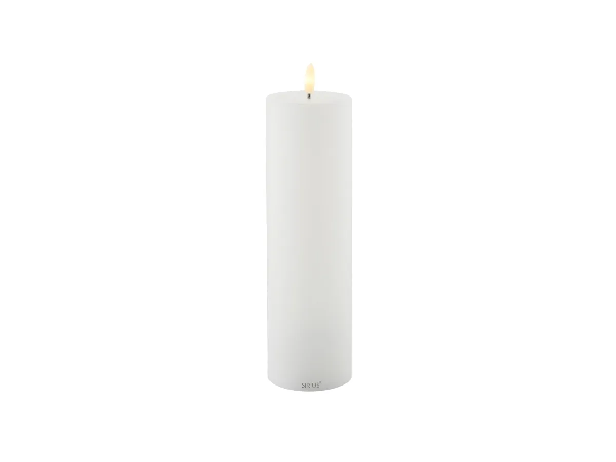 Sirius Sille Genopladelig Bloklys Hvid - Ø 7,5 cm - H 25 cm