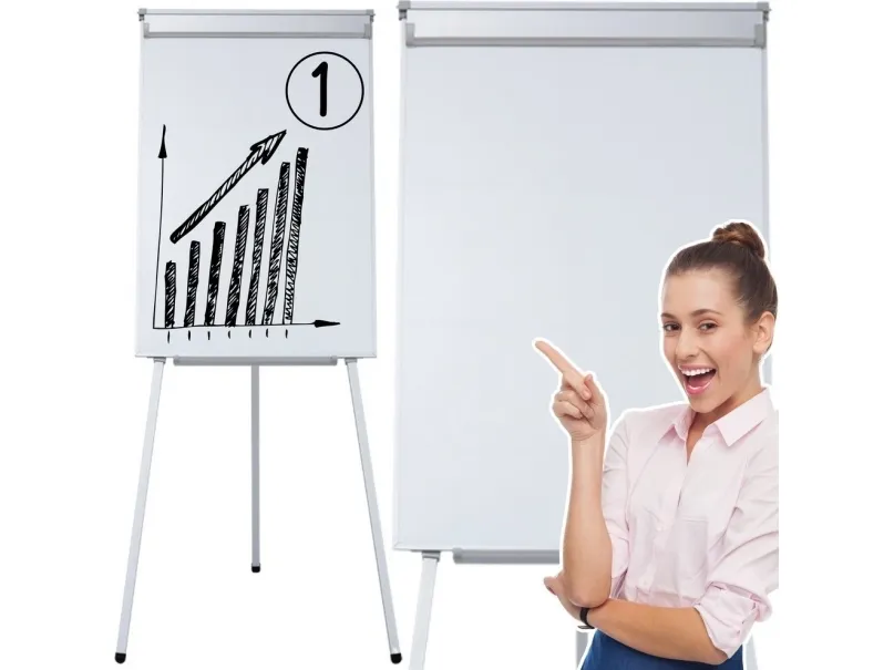 Flipover LeanToys Magnetisk flippovertavle på stativ Hvit 70x100 cm LEAN leker