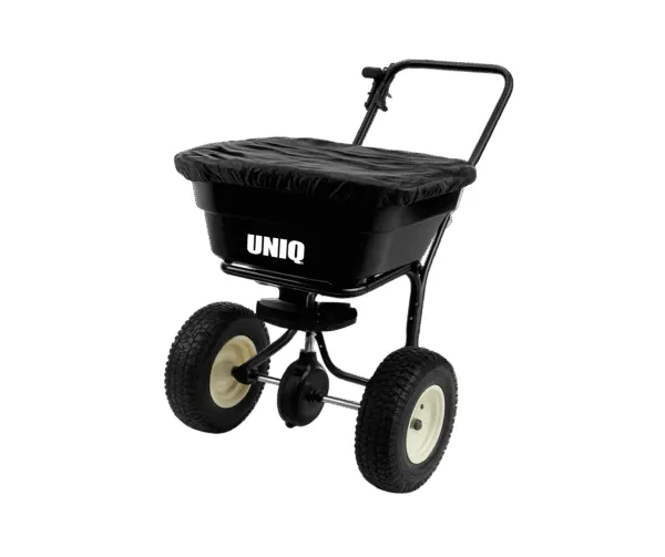 UniQ saltdispenser 30 kg m. deksel lufthjulgummi hjul