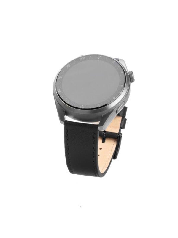 FIXED Leather Strap for Smartwatch Universal 20 mm - Black