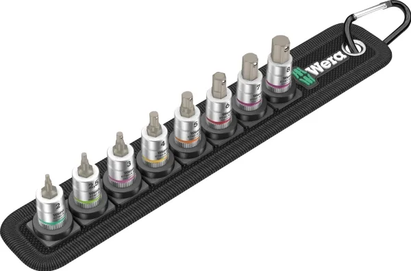 Wera Belt A 2, Støpselsett, 1/4, Metrisk, 8 hoder, 3,4,5,6,7,8 mm, 1/4