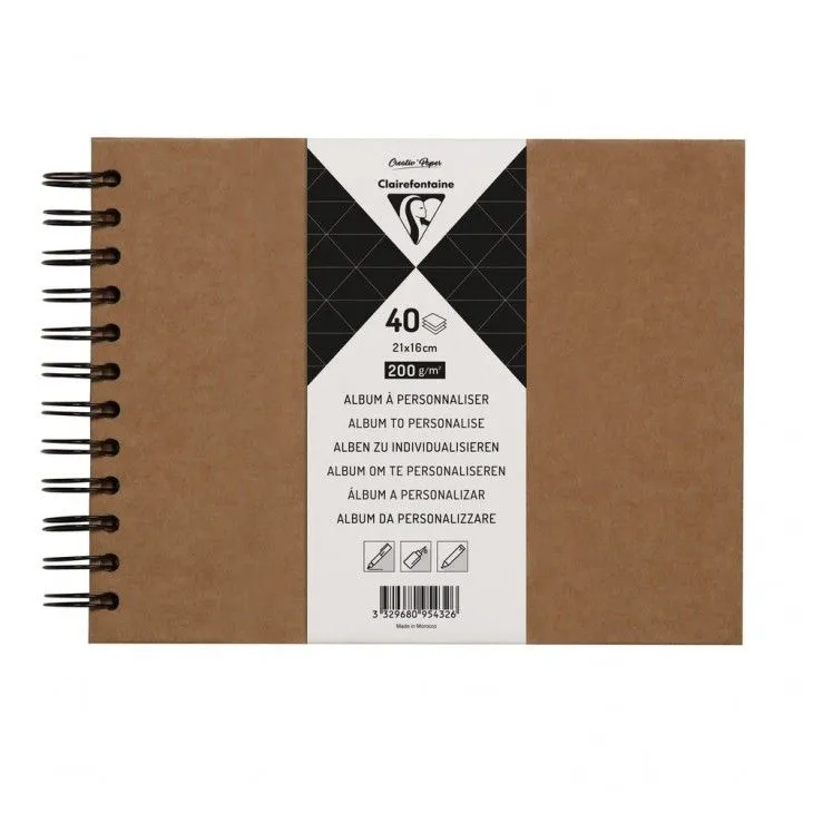 Clairefontaine 95432C, Monokromatisk, Brun, 40 ark, 200 g/m², Innbundet (hardcover), Universell
