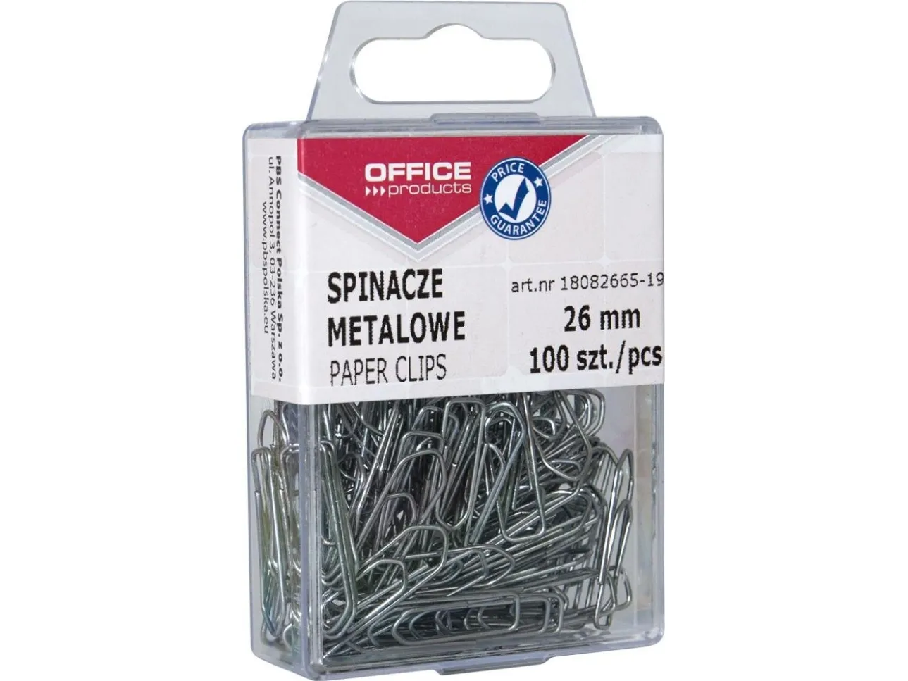 Office Products metallhefteklammer 26 mm i eske, 100 stk, sølv (5901503666142)
