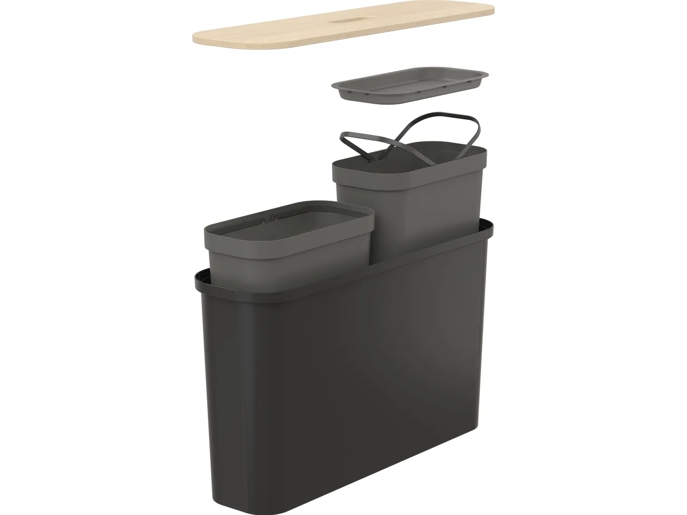 SmartStore Collect Slim sorteringssett 46 L, svart