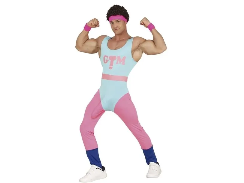 Gymnastik dragt kostume, lyseblå og pink