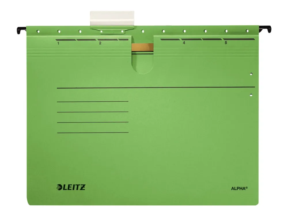 Leitz ALPHA - Hengeperm - for A4 (210 x 297 mm) - med fliker - grønn