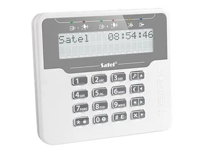 Satel LCD alarmsystem betjeningstastatur, versjon M, hvitt hus, for Versa system (VERSA-LCDM-WH)