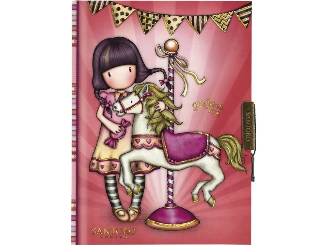 Santoro låsbar notatbok Gorjuss Fairground Carousel