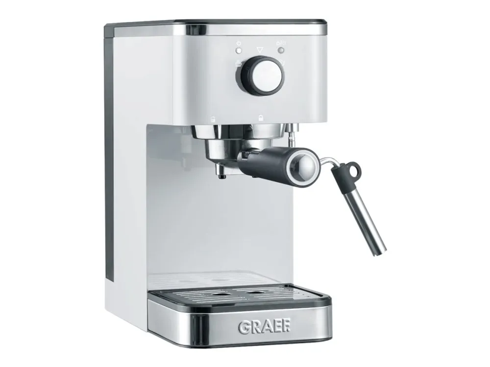 Graef Young ES401 - Kaffemaskin med melkeskummer - 15 bar - hvit