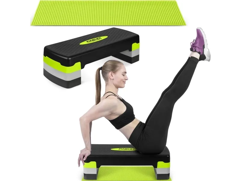 Neo-Sport 3-trinn treningsstep, flat NS-400, grønn