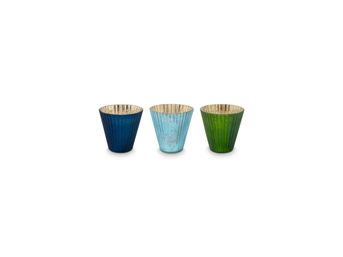 PIP Studio Set/3 TeaLight Blue 10x10.5