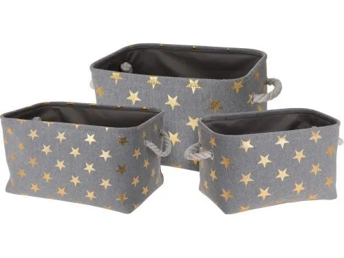Home Styling Collection oppbevaringskurver STARS, 3 størrelser, grå