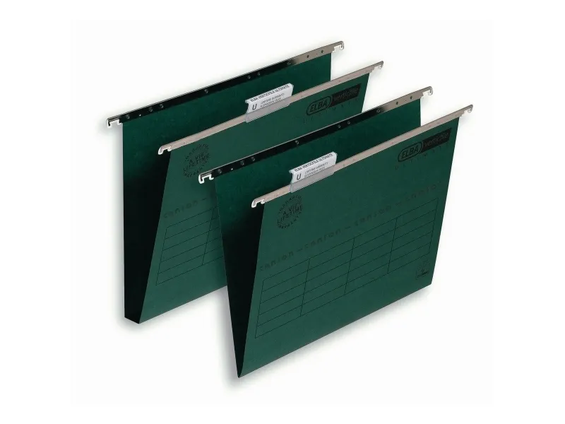 ELBA verticfile Ultimate - Hengefil - 30 mm - for Foolscap (343 x 432 mm) - UK-grønn (en pakke 50)