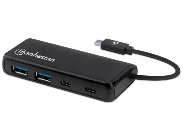Manhattan 164894, USB 3.2 Gen 1 (3.1 Gen 1) Type-C, USB 3.2 Gen 1 (3.1 Gen 1) Type-A, USB 3.2 Gen 1 (3.1 Gen 1) Type-C, 5000 Mbit/s, Sort, Akrylonitril-butadien-styren (ABS), 0,135 m