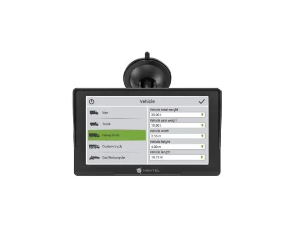 Navitel E777 Truck, Innvendig lys, Albania, Andorra, Østerrike, Belgia, Bosnia og Herzegovina, Bulgaria, Croatia, Kypros, Tsjekkisk..., 17,8 cm (7), 800 x 480 piksler, Flash, MicroSDHC