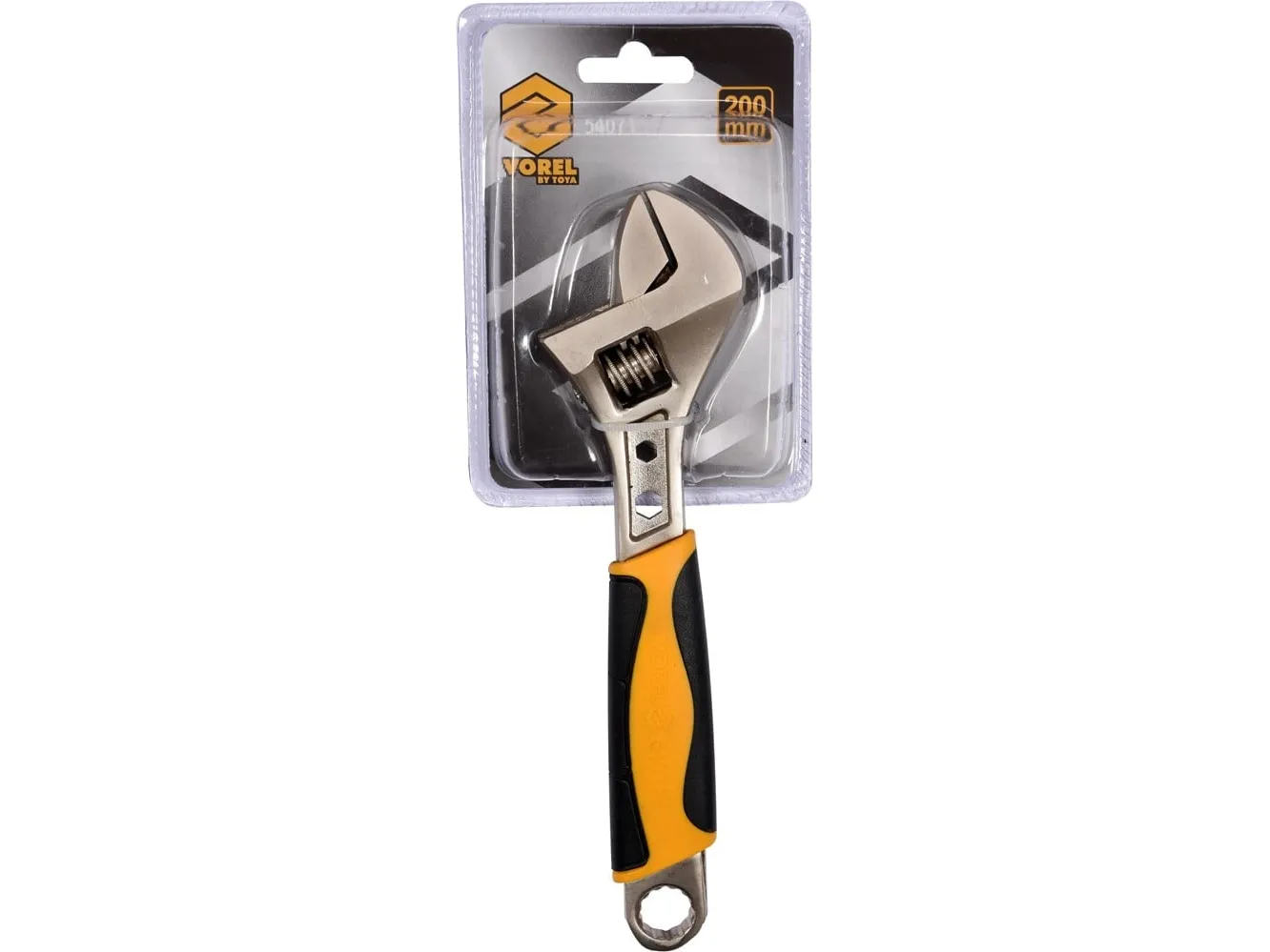 Vorel justerbar fastnøkkel svensk type 200 mm gummiert grep (54071)