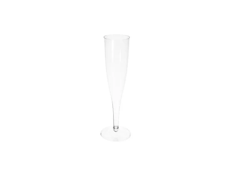 Champagneglass 10 cl H20 cm på fast fot PS i displayboks, 10 stk/pk
